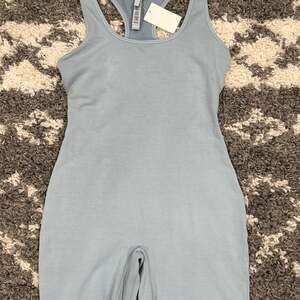 SKIMS Outdoor Mid Thigh Romper Body Suit in Denim Pacific